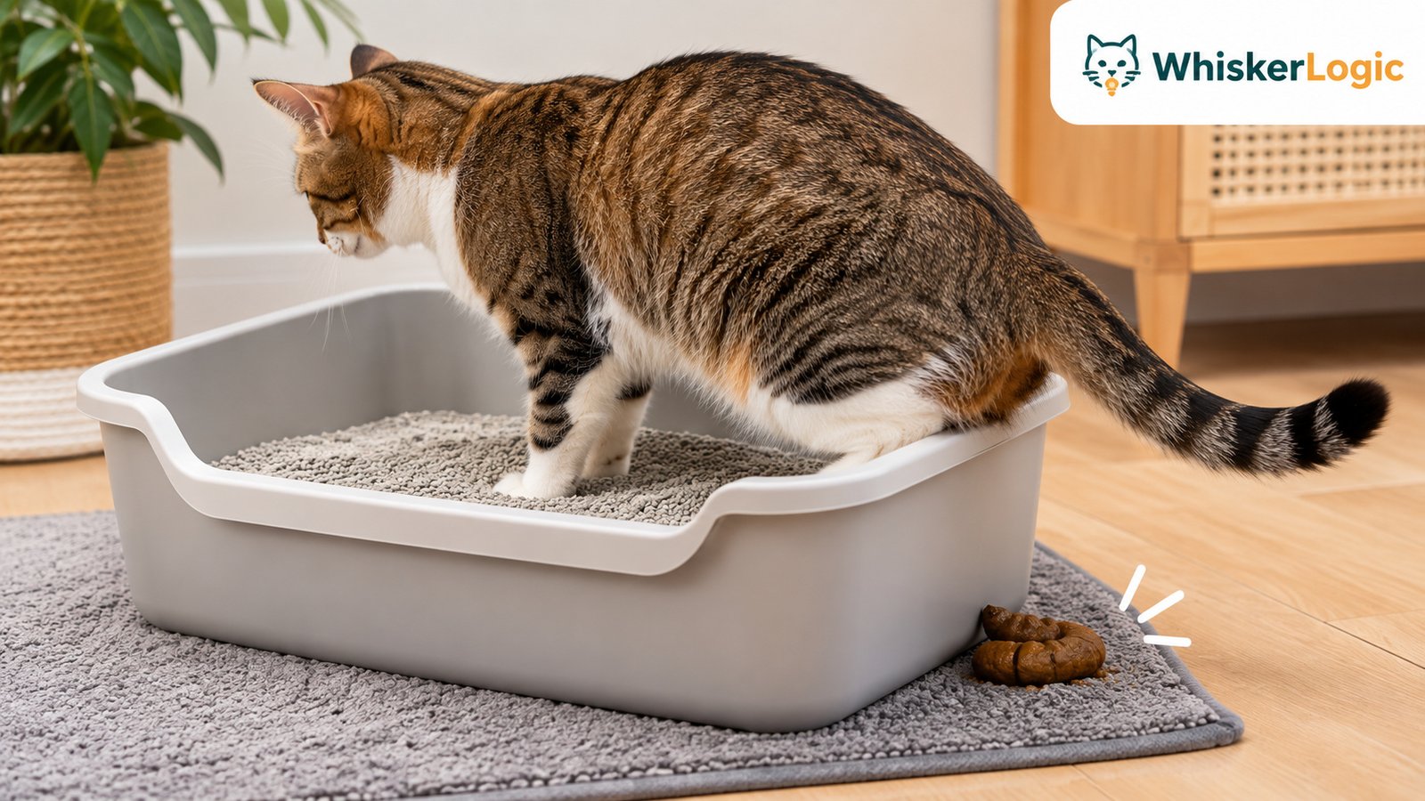 Cat pooping right next to the litter box
