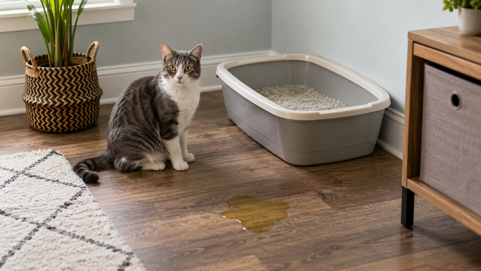 Cat peeing outside litter box but pooping in it