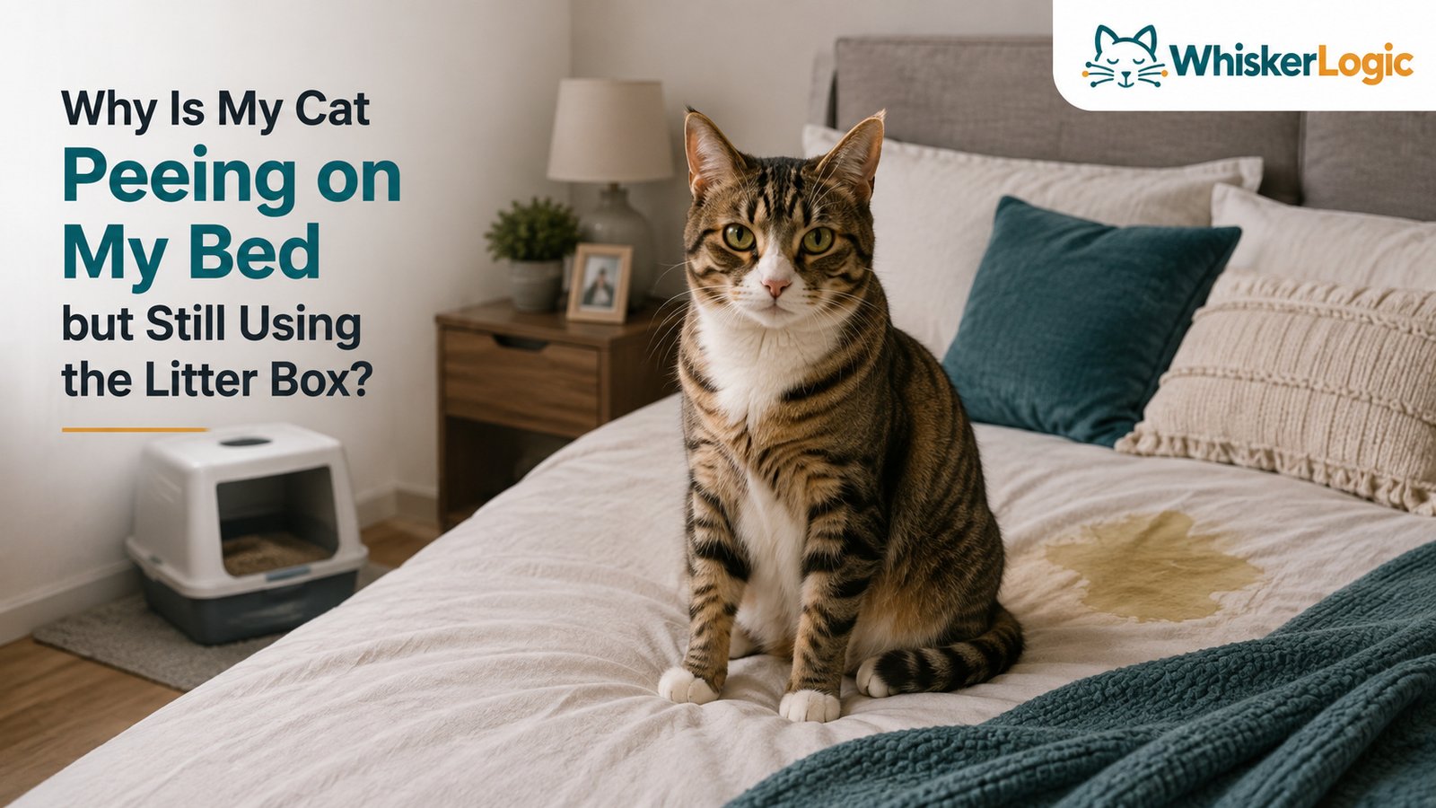 Cat peeing on bed but still using litter box