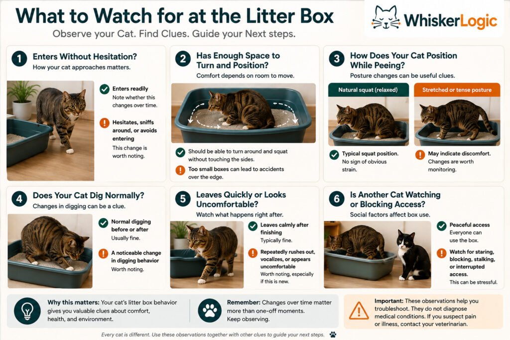 What to watch for when a cat uses the litter box