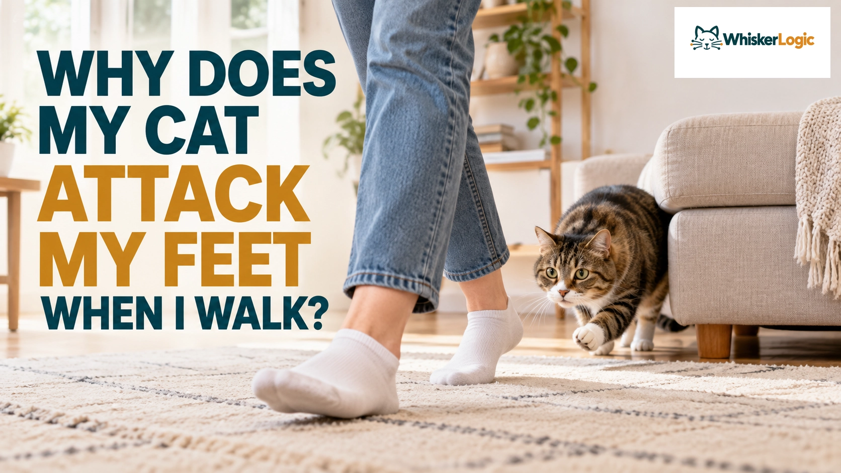 Cat attacks my feet when I walk