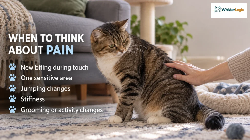 Cat showing possible pain-related sensitivity during touch