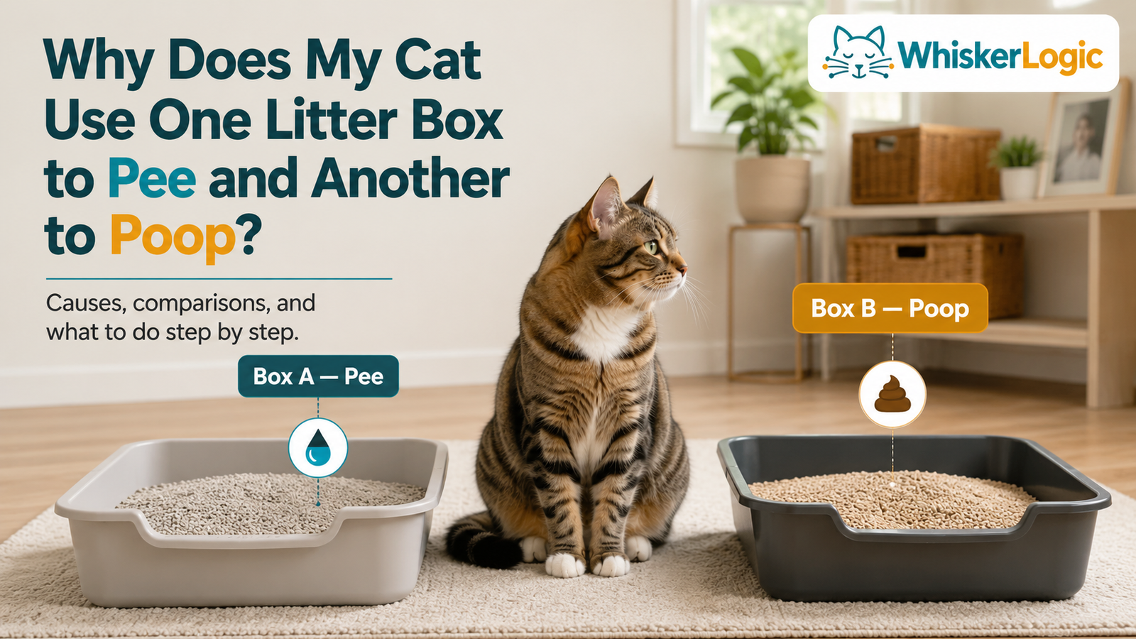 Cat uses one litter box to pee and another to poop